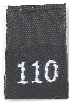 Black woven folded sizelabel  110