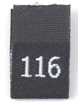 Black woven folded sizelabel  116