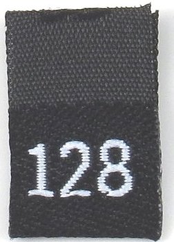 Black woven folded sizelabel  128