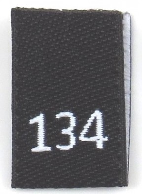 Black woven folded sizelabel  134