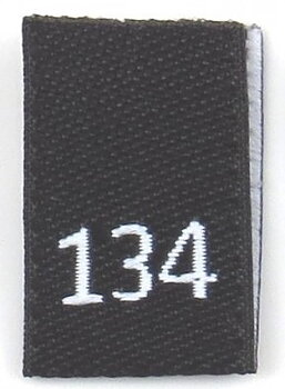 Black woven folded sizelabel  134