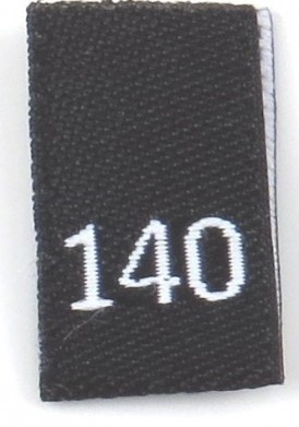 Black woven folded sizelabel  140