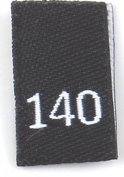 Black woven folded sizelabel  140