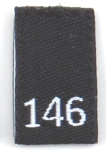 Black woven folded sizelabel  146