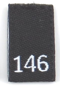 Black woven folded sizelabel  146