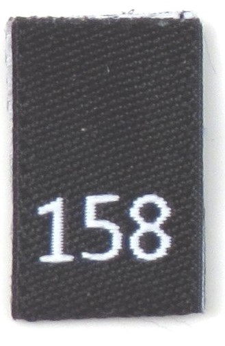Black woven folded sizelabel  158