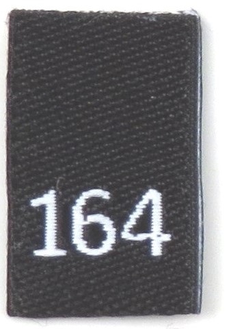 Black woven folded sizelabel  164