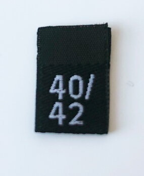 Black woven folded sizelabel  40/42
