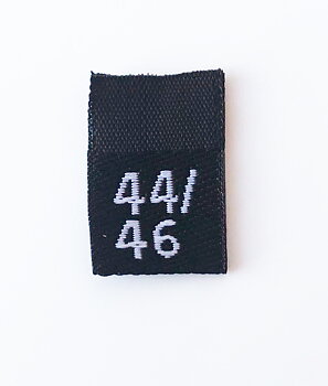 Black woven folded sizelabel  44/46