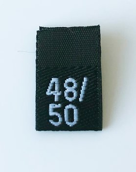 Black woven folded sizelabel  48/50