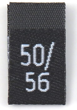 Black woven folded sizelabel  50/56