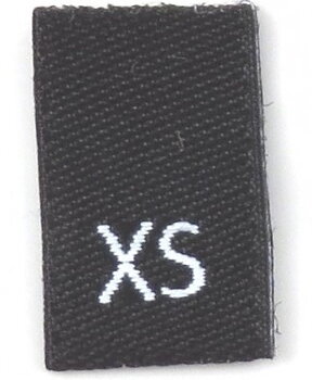 Black woven folded sizelabel XS