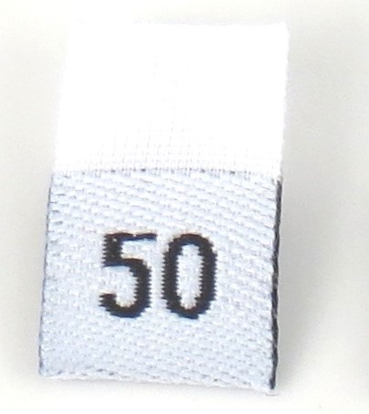 White woven folded sizelabel 50