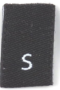Black woven folded sizelabel S