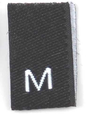 Black woven folded sizelabel M