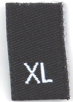Black woven folded sizelabel XL
