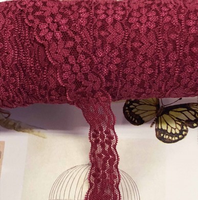 Elastic lace wine 24mm