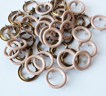 Snap-on button Ring Beige