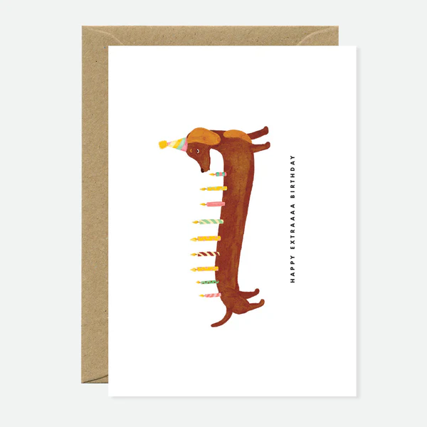 Dachshunds Extra Birthday card