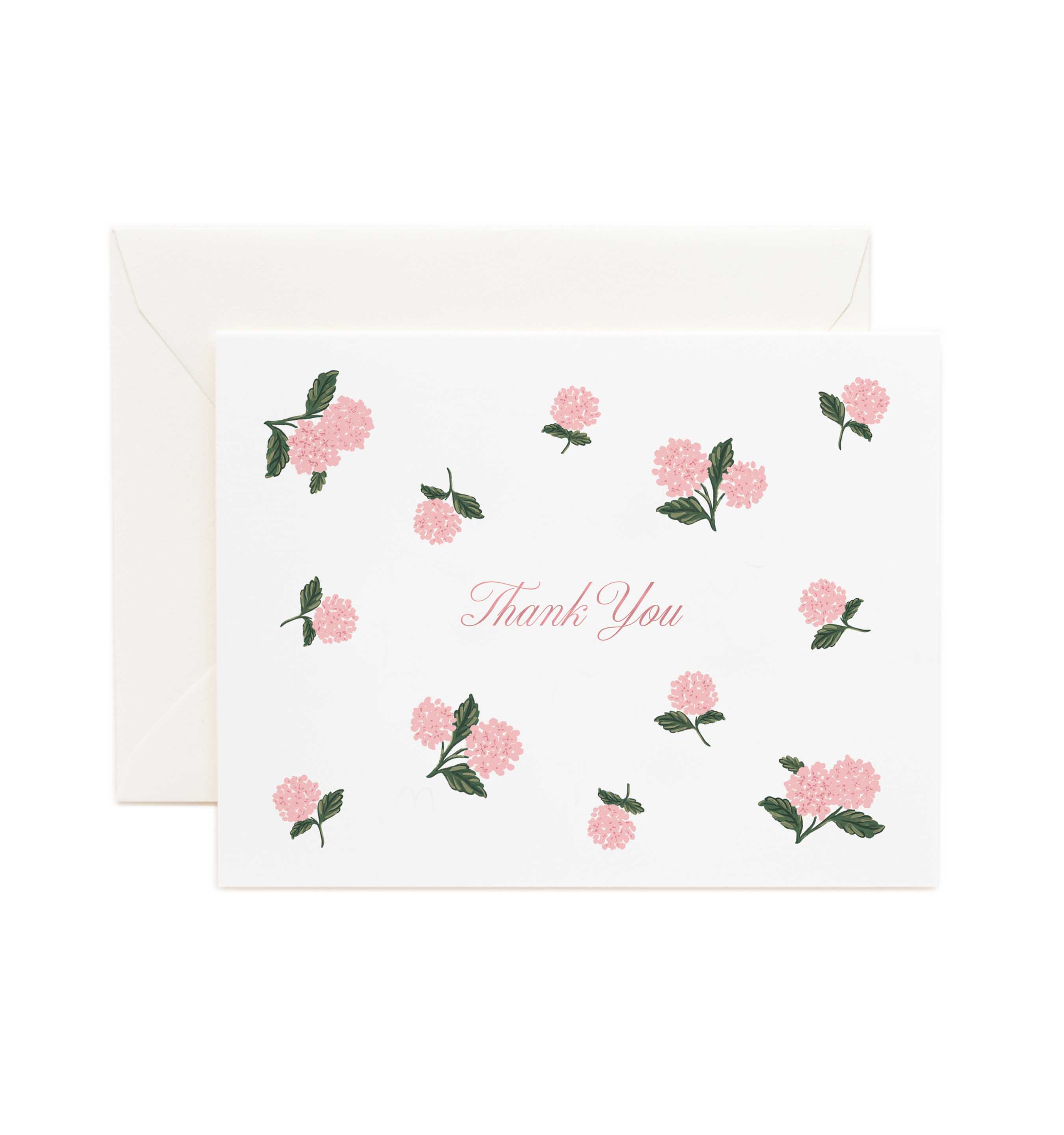 Pink Hydrangea Thank You Card