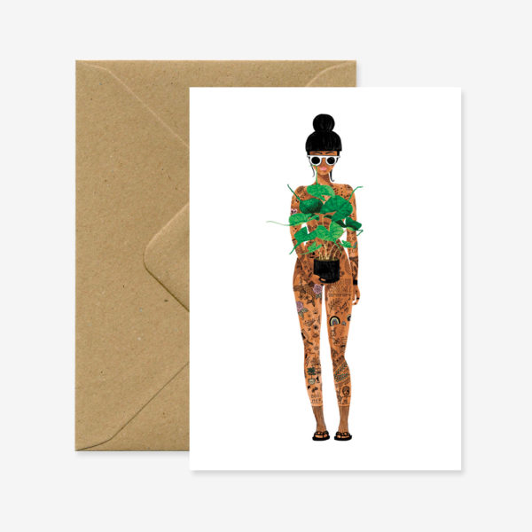 Naked Girl with a Plant card