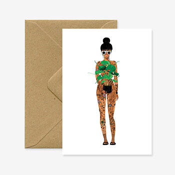 Naked Girl with a Plant card