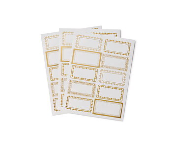 Burk-etiketter Gold Floral