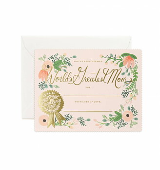 Greatest Mom Certificate Card