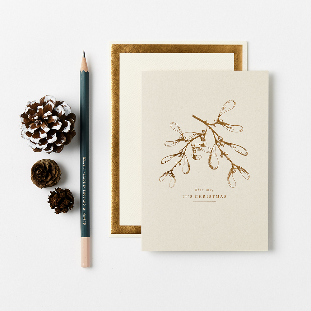 Kiss Me Christmas card