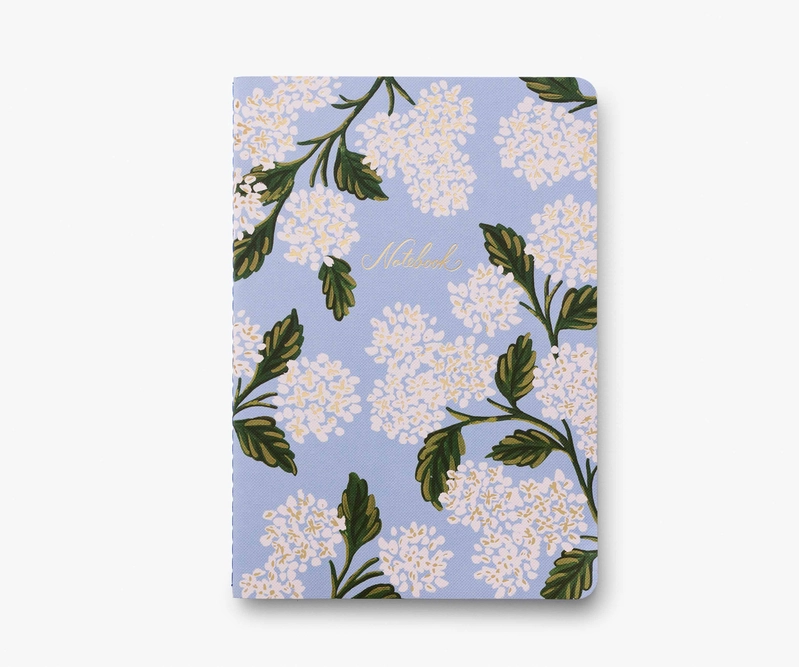 Set of 3 Hydrangea Stitched Notebook Set - 2