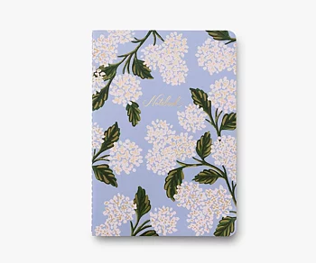 Set of 3 Hydrangea Stitched Notebook Set