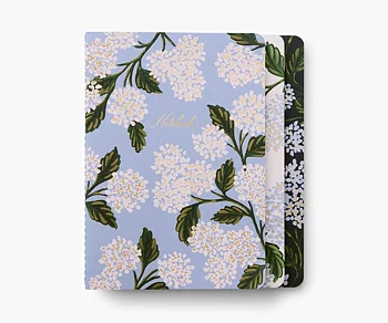 Set of 3 Hydrangea Stitched Notebook Set