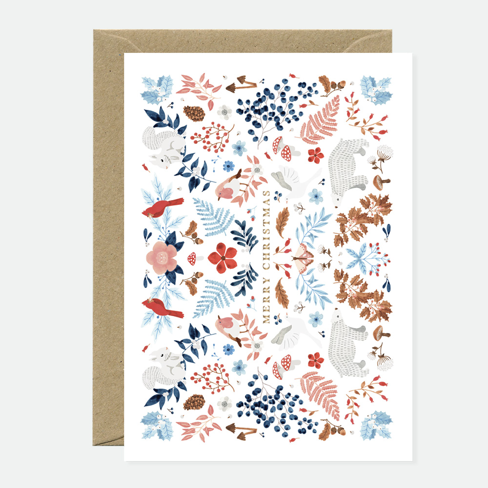 White Winter Merry Xmas card