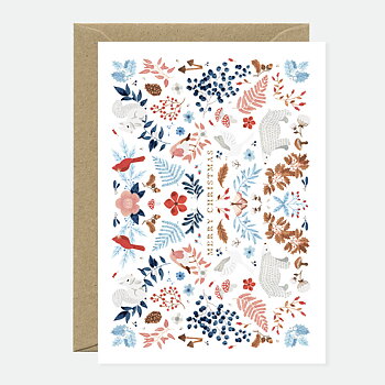 White Winter Merry Xmas card