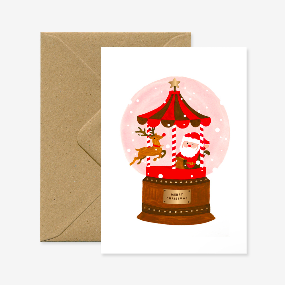 Santa Snowball card