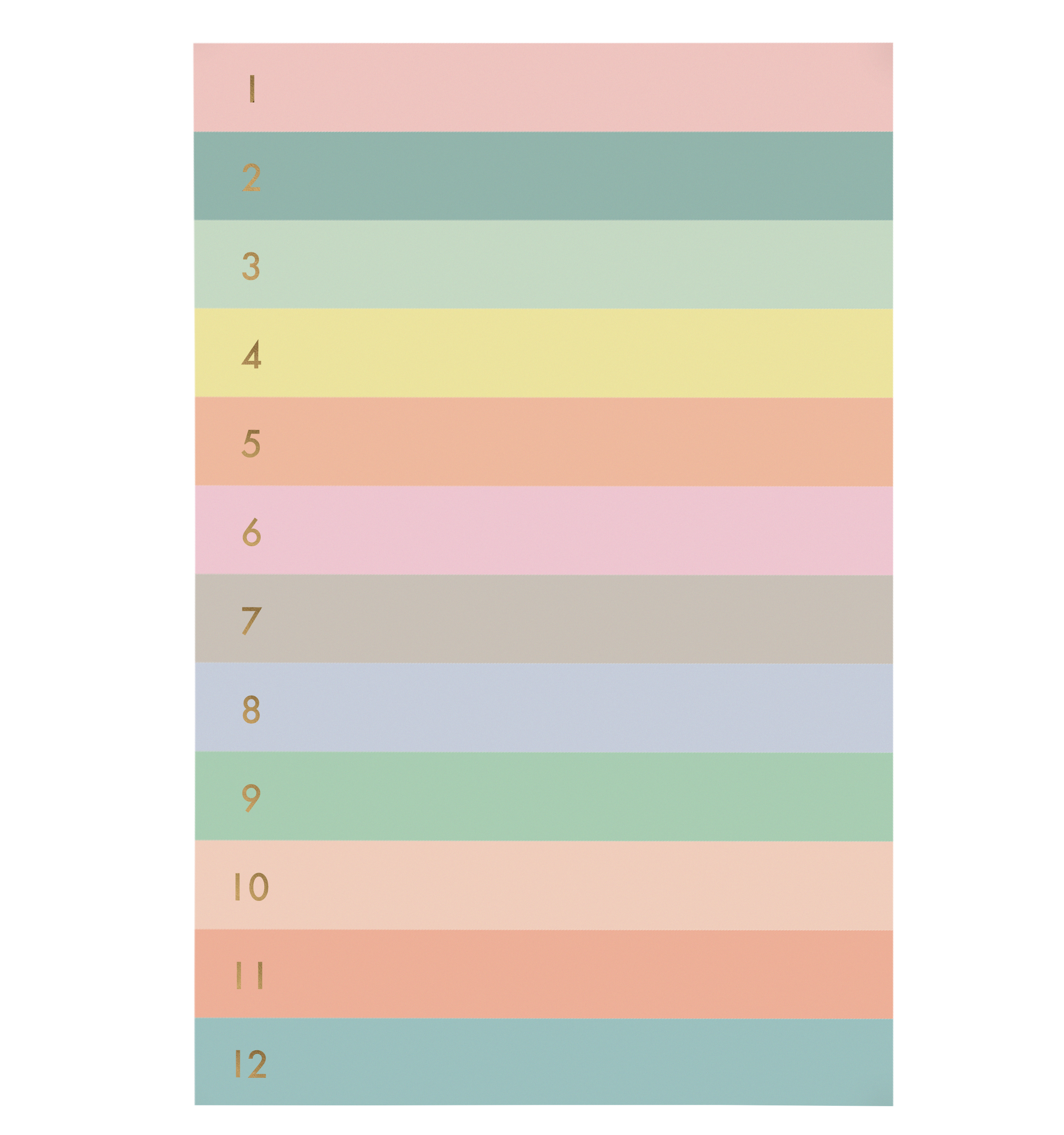 Numbered Color Block Memo Notepad