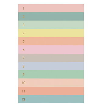 Numbered Color Block Memo Notepad