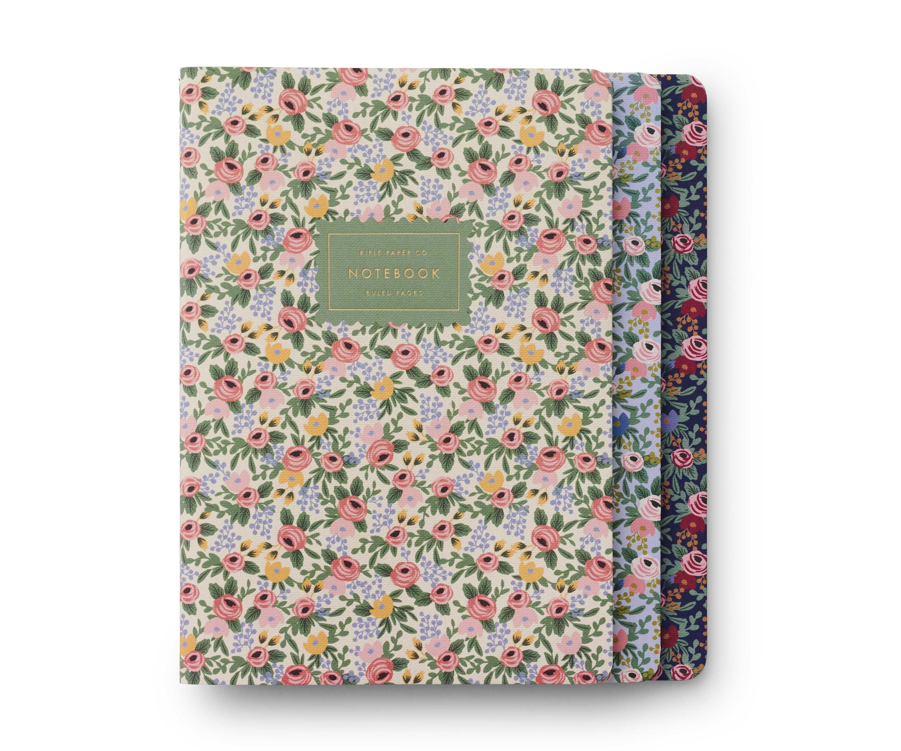 Set of 3 Rosa Stitched Notebook Set