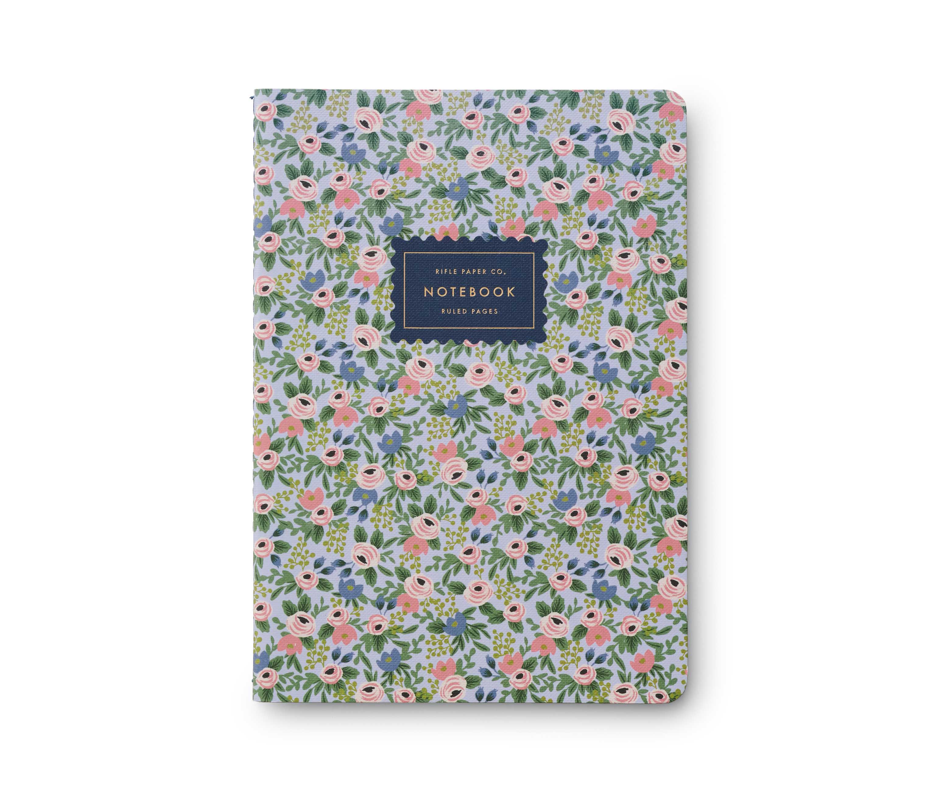 Set of 3 Rosa Stitched Notebook Set - 3