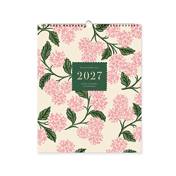 2027 Pink Hydrangea Appointment Väggkalender