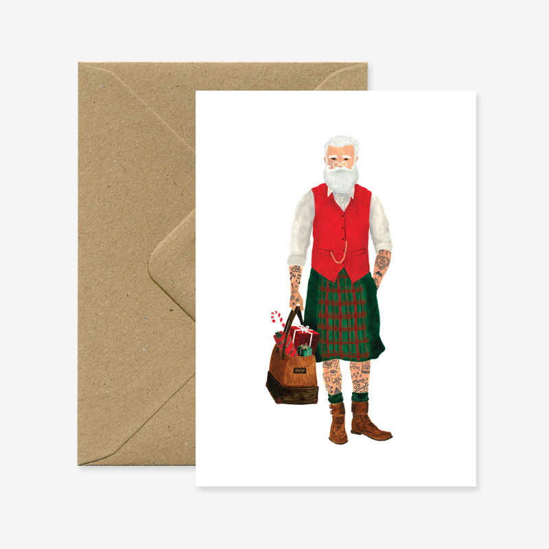 Hipster Santa card