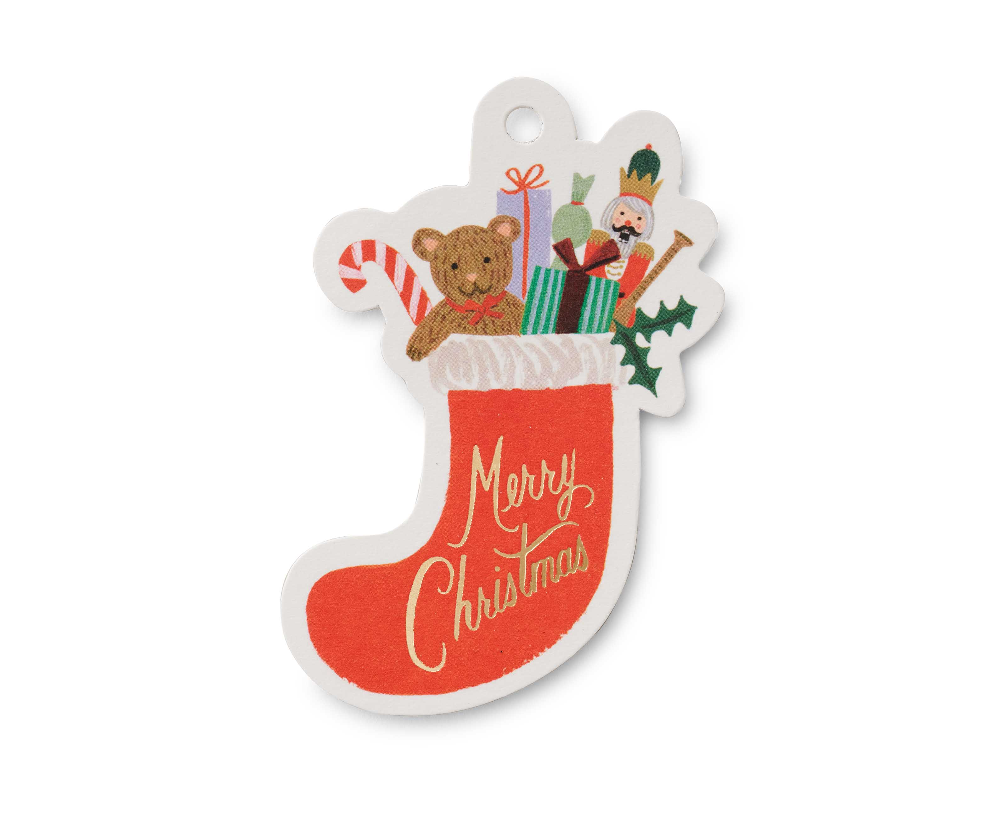 Nutcracker Stocking Die-Cut Gift Tags