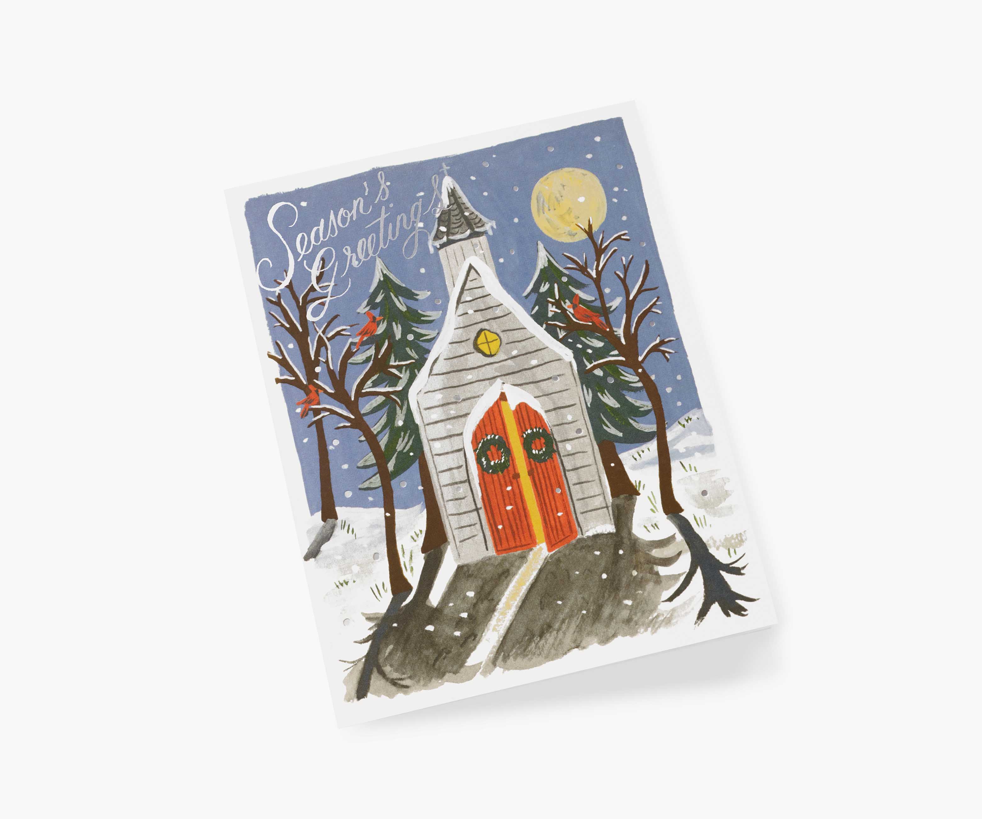 Winter Chapel Greetings Card - 2