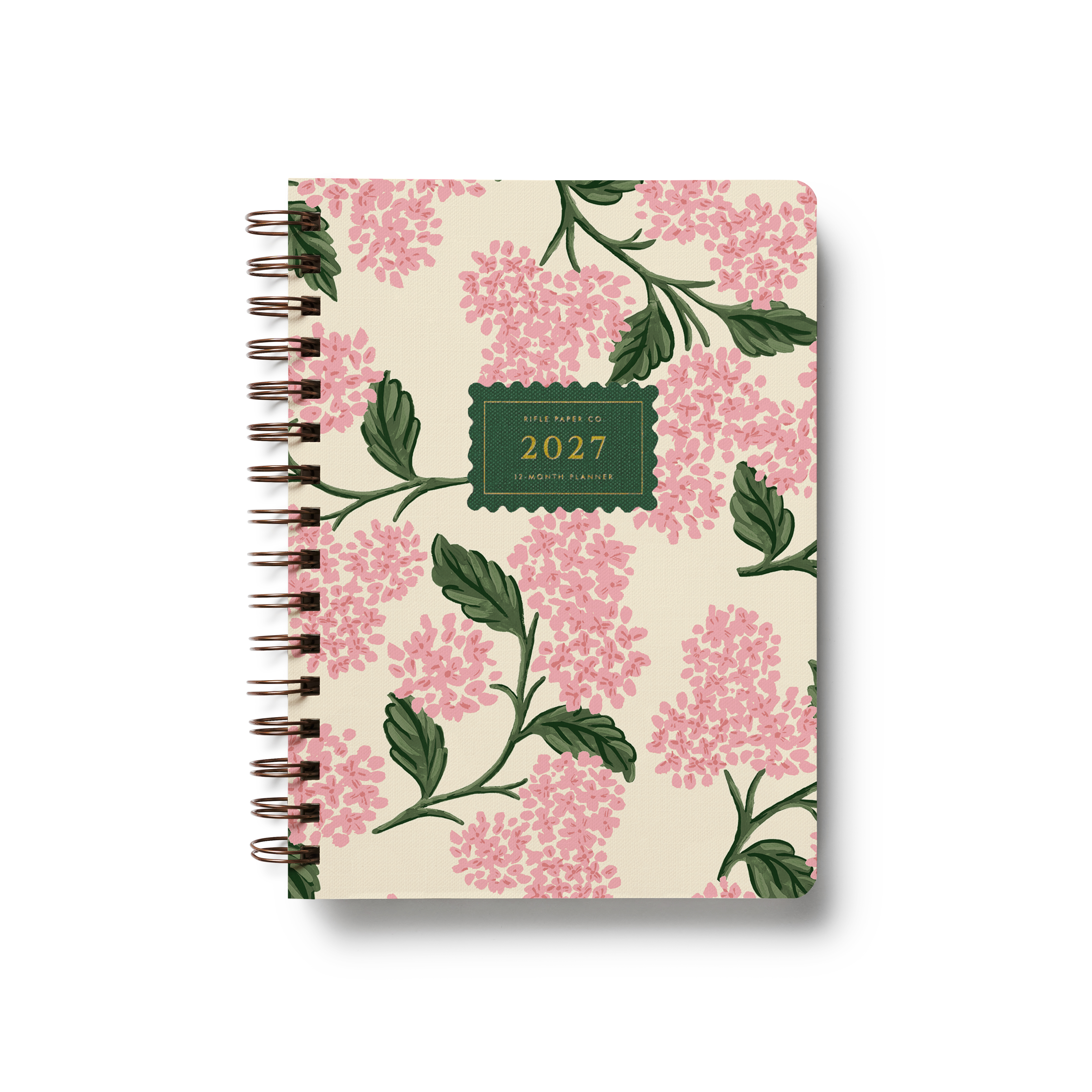 2027 Pink Hydrangea Softcover Spiral Planner