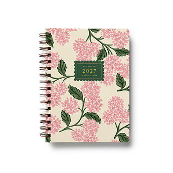2027 Pink Hydrangea Softcover Spiral Planner