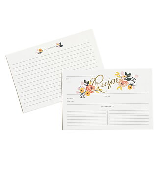 Peony Recipe Cards