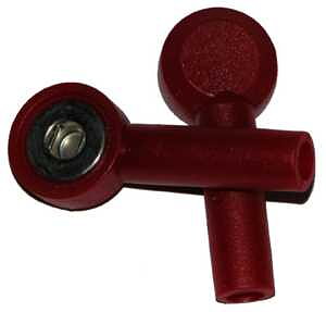 Tryckknapp - 4mm's hona, Röd