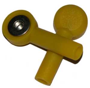 Tryckknapp - 4mm's hona, Gul