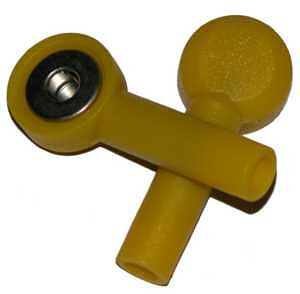 Tryckknapp - 4mm's hona, Gul