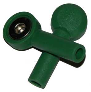 Tryckknapp - 4mm's hona, Grön